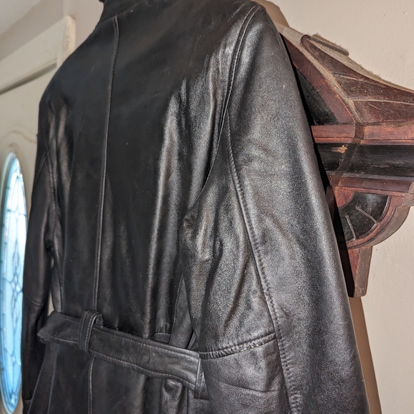 Here & Now New York Vintage Black Full Zip Heavy Weight Leather Jacket Size M - Picture 2 of 15